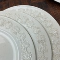 4 Wedgwood Queensware Dinner Plates Cream Color on