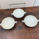 3 Flat Cream Soup Bowls Wedgwood Cream Color on Cr