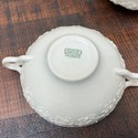 3 Flat Cream Soup Bowls Wedgwood Cream Color on Cr