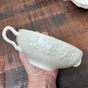 3 Flat Cream Soup Bowls Wedgwood Cream Color on Cr