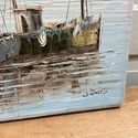 W. Jones Oil Painting Nautical Harbor Scene Trawle