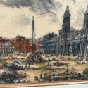 Piazza Navona Rome Italy Etching Resin Art Scene G
