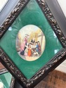 5 Vintage MCM Diamond Shaped Framed Prints Histori