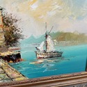 Oil Painting on Canvas Italian European Fishing Bo
