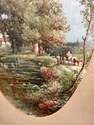 Antique Print Landscape Tranquil River Pastoral La