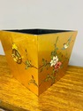 Oriental Asian Gold Lacquered Birds Floral Open Bo