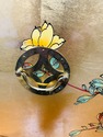 Oriental Asian Gold Lacquered Birds Floral Open Bo