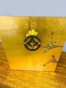 Oriental Asian Gold Lacquered Birds Floral Open Bo