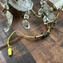 Vintage 6 Light Chandelier Bronze Metal Scroll Flo