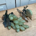Vintage Polished Jade Grape Cluster and Plum Green