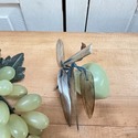 Vintage Polished Jade Grape Cluster and Plum Green