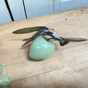 Vintage Polished Jade Grape Cluster and Plum Green