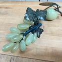 Vintage Polished Jade Grape Cluster and Plum Green