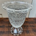 Tall Stunning Lead Crystal Vase 12" Tall Footed Ba