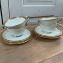 Royal Worcester Athena 4 Teacups & 5 Saucers White