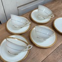 Royal Worcester Athena 4 Teacups & 5 Saucers White