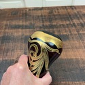 Art Nouveau Vase Amethyst Purple Glass Gold Enamel