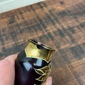 Art Nouveau Vase Amethyst Purple Glass Gold Enamel