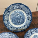 3 Staffordshire Liberty Blue Salad Plates 6.75" Wa