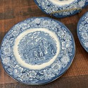 3 Staffordshire Liberty Blue Salad Plates 6.75" Wa