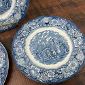 3 Staffordshire Liberty Blue Salad Plates 6.75" Wa