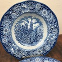 6 Liberty Blue Staffordshire Soup Bowls Old North 