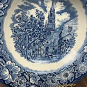 6 Liberty Blue Staffordshire Soup Bowls Old North 