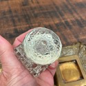 Antique Brass and Glass Double Inkwell Art Nouveau