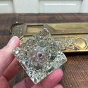 Antique Brass and Glass Double Inkwell Art Nouveau