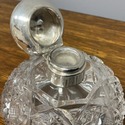 Antique Cut Glass Sterling Silver Lid Perfume Bott