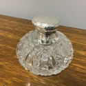 Antique Cut Glass Sterling Silver Lid Perfume Bott