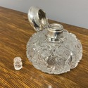 Antique Cut Glass Sterling Silver Lid Perfume Bott