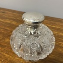 Antique Cut Glass Sterling Silver Lid Perfume Bott