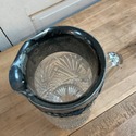 Glass w Silver Plate Wide Rim Pitcher Jug Water Wi