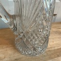 Glass w Silver Plate Wide Rim Pitcher Jug Water Wi