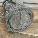 Glass w Silver Plate Wide Rim Pitcher Jug Water Wi