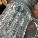 Antique Clear Glass Pitcher Jug Silver Plate or Pe