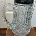 Antique Clear Glass Pitcher Jug Silver Plate or Pe