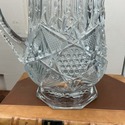 Antique Clear Glass Pitcher Jug Silver Plate or Pe