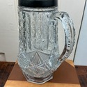 Antique Clear Glass Pitcher Jug Silver Plate or Pe