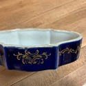 Antique Cobalt Blue Gold Scroll French Box Bottom 