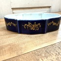 Antique Cobalt Blue Gold Scroll French Box Bottom 