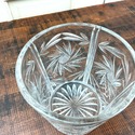 Vintage Crystal Ice Bucket Pinwheel Fan Pineapple 