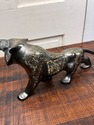 Hand Etched Brass Tiger Figure Roaring Walking Lar