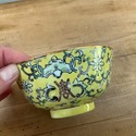 Chinese Yellow Famille Rose Small Bowl 4 5/8" Wide