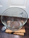 Vintage Glass Ice Bucket Pulled Scroll Handles Sus