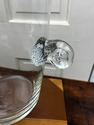 Vintage Glass Ice Bucket Pulled Scroll Handles Sus