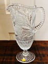 Vintage Lead Crystal Glass Large Pitcher Jug West 