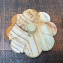 Onyx Stone Footed Covered Trinket Box Floral Flowe