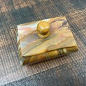 Onyx Trinket Jewelry Box Warm Caramel Rust Cream E
